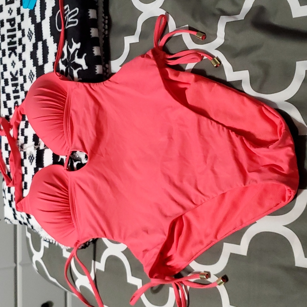 Women's Swimwear Brand Core Solids Halter Plunge One Piece Swimsuit